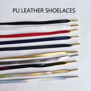 เชือกผูกรองเท้าหนัง PU แบบแบน กว้าง 7 มม. ยี่ห้อ HF Fashion ความยาว 80-160 ซม. ปลายโลหะอย่างดี สไตล์ Aj1 - Product Image 2