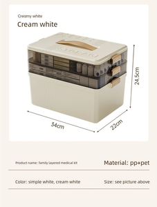 Caja de Almacenamiento de Medicamentos Portátil de Plástico sin BPA JX Premium y Gabinete Multicompartimento para Primeros Auxilios Domésticos Seguros - Product Image 6