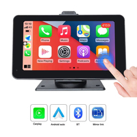 Moniteur portable CarPlay universel de 7 pouces IPS HD à fixer sur le tableau de bord avec USB, Android Auto sans fil, Mirror Link, stéréo