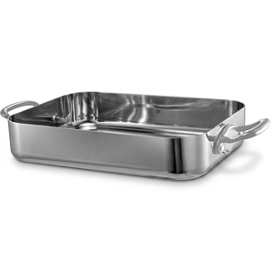 Plaque de cuisson carrée en acier inoxydable de qualité commerciale, grande capacité, pour poulet rôti, poisson, service extérieur en restaurant - Product Image 1