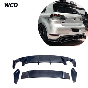 Alerón difusor de labio trasero de fibra de carbono para <span class=keywords><strong>Volkswagen</strong></span> <span class=keywords><strong>Golf</strong></span> 6 <span class=keywords><strong>VI</strong></span> MK6 G TI 2010-2013, protector de parachoques trasero, estilo de coche - Product Image 2