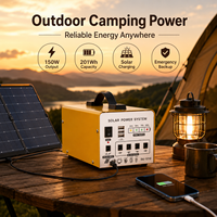 Station d'alimentation portable mini 150W 180Wh LiFePO4, générateur solaire à onde sinusoïdale pure MPPT, pour camping-car, camping, hors réseau, extérieur, maison, tente, alimentation de secours