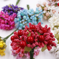 Mini-bouquet de baies de pamplemousse stabilisées, fleurs en mousse et étamines pour la décoration DIY de la Fête des Mères et de Noël
