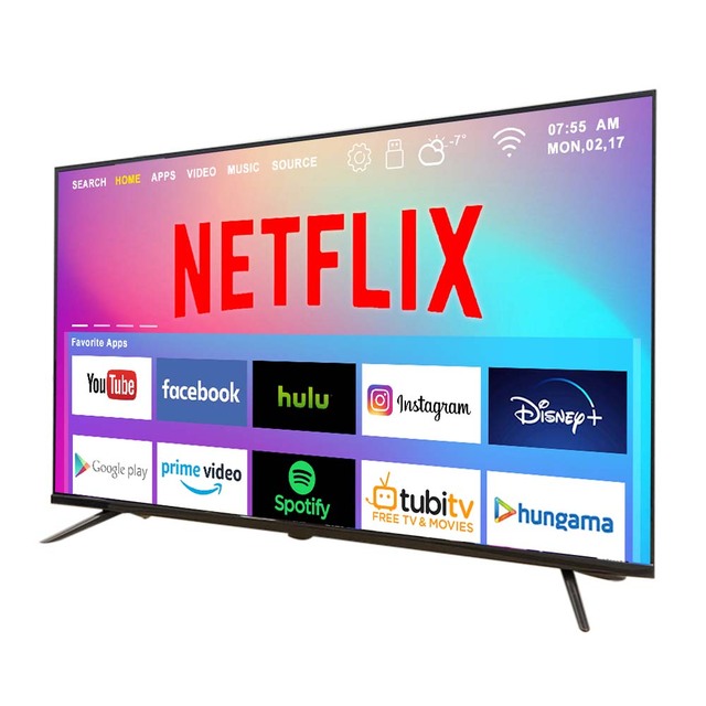 OEM Neo Flat 4K QLED Smart TVs Large 32 Inch 70 Inch Curved Full-HD Android WiFi LED Televisions 120Hz Refresh Rate for Hotels