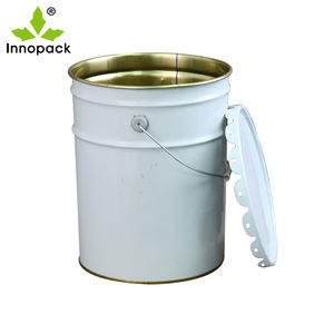 Cubo de embalaje de cubo de 5 galones de metal con logotipo personalizado con tapa Material de estaño compatible con impresión personalizada - Product Image 4