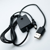 Kabel Daya USB A ke DC5521, Tegangan Output Dapat Diatur 5V/9V/12V Kabel Daya DC untuk Kamera, Lampu Strip LED