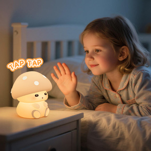 Dễ thương Nấm Ánh sáng RGB tap ánh sáng ban đêm Đèn bàn ngủ ánh sáng ban đêm Silicone Đèn cạnh giường ngủ cho trẻ em phòng ngủ - Product Image 2