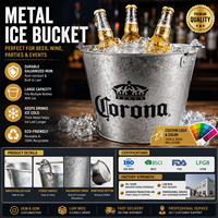Seau à glace en tôle galvanisée, seaux à bière pour bar/KTV, seaux à bière Corona Champagne, popcorn de cinéma