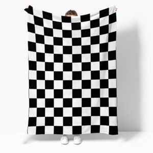 Moderno tablero de ajedrez impresión franela sofá cama 50x60 pulgadas Eco decoración del hogar al por mayor invierno personalizado manta de tiro - Product Image 2