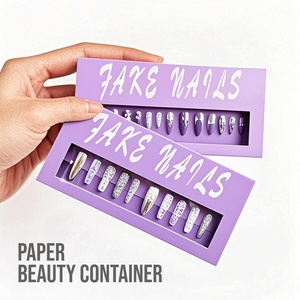 Cajas de cartón verdes reciclables, rígidas, tipo cajón, para logística de tiendas en línea, embalaje de uñas postizas. - Product Image 5