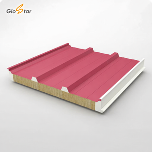 GLOSTAR A1 Toiture isolée thermiquement ignifuge en laine <span class=keywords><strong>de</strong></span> roche <span class=keywords><strong>de</strong></span> 100 mm avec panneau sandwich en PU pour bardage <span class=keywords><strong>de</strong></span> toiture métallique industrielle - Product Image 5