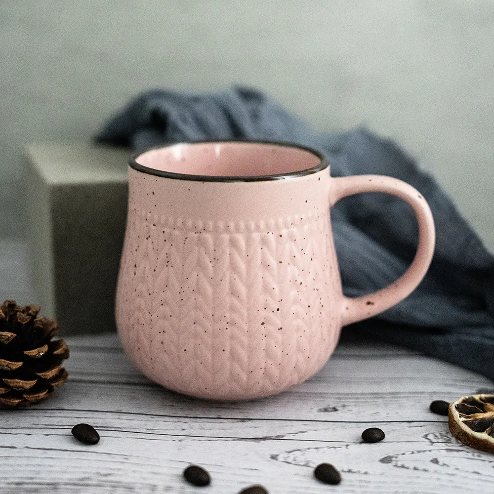 वर्णक गुलाबी पोर्टेबल क्रिएटिव सिरेमिक मग कप मानक ट्रेंडिंग कॉफी के लिए सिरेमिक मग