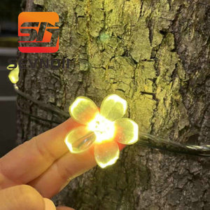 Guirlandes lumineuses LED Sakura étanches IP65 pour extérieur, 10 m, 100 LED, lumières féériques en forme de fleurs de cerisier pour la décoration de jardin, de rue et de paysage - Product Image 1
