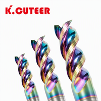 Fraise à queue en carbure HRC60 en acier au tungstène à 3 cannelures, hélice de 45°, revêtement DLC, pour usinage CNC d'aluminium (OEM/ODM)