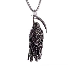Nuevo Collar con Colgante <span class=keywords><strong>de</strong></span> Hoz y <span class=keywords><strong>Muerte</strong></span> Gótico Oscuro Personalizado para Accesorios <span class=keywords><strong>de</strong></span> Joyería Masculina - Product Image 3