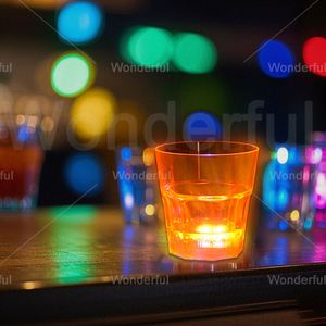 Mini Pumpkin Santa Claus Design 8oz LED Water Sensing Cup Plastic Cup Festive Colors Nightclub New Year's Occasions Party Favors - Product Image 2