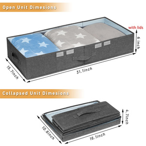 The Bed <b>Storage</b> Containers 6 Inch High 2 Pack Flat <b>Storage</b> Bins With Lids, Large <b>Clothes</b> <b>Storage</b> Sturdy Structure - Product Image 5
