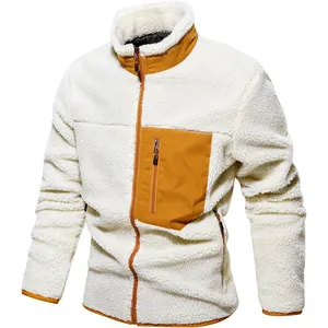 OEM High Quality Winter Zip Custom Logo Oversized Men Fleece Sherpa Jacket
