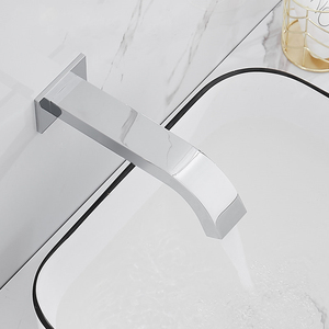 <span class=keywords><strong>Robinet</strong></span> de salle de bain mural à capteur automatique, <span class=keywords><strong>robinet</strong></span> de lavabo sans contact chromé avec valve en céramique pour usage commercial et hôtelier - Product Image 3