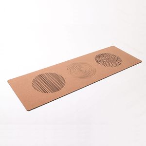 Tapis de yoga <span class=keywords><strong>en</strong></span> liège naturel écologique et TPE, tapis de fitness antidérapant double couche haute densité pour la corde à sauter, la gym à domicile et le studio de yoga - Product Image 2