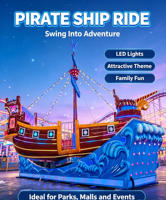 Manèges de parc d'attractions durables en fibre de verre : Bateau volant fou et Bateau pirate rapide, pour jeux amusants en intérieur et en extérieur