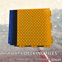 Dalles de sol modulaires en PP avec système de verrouillage pour terrains de sport, avec logo et ligne blanche, pour kit de stade
