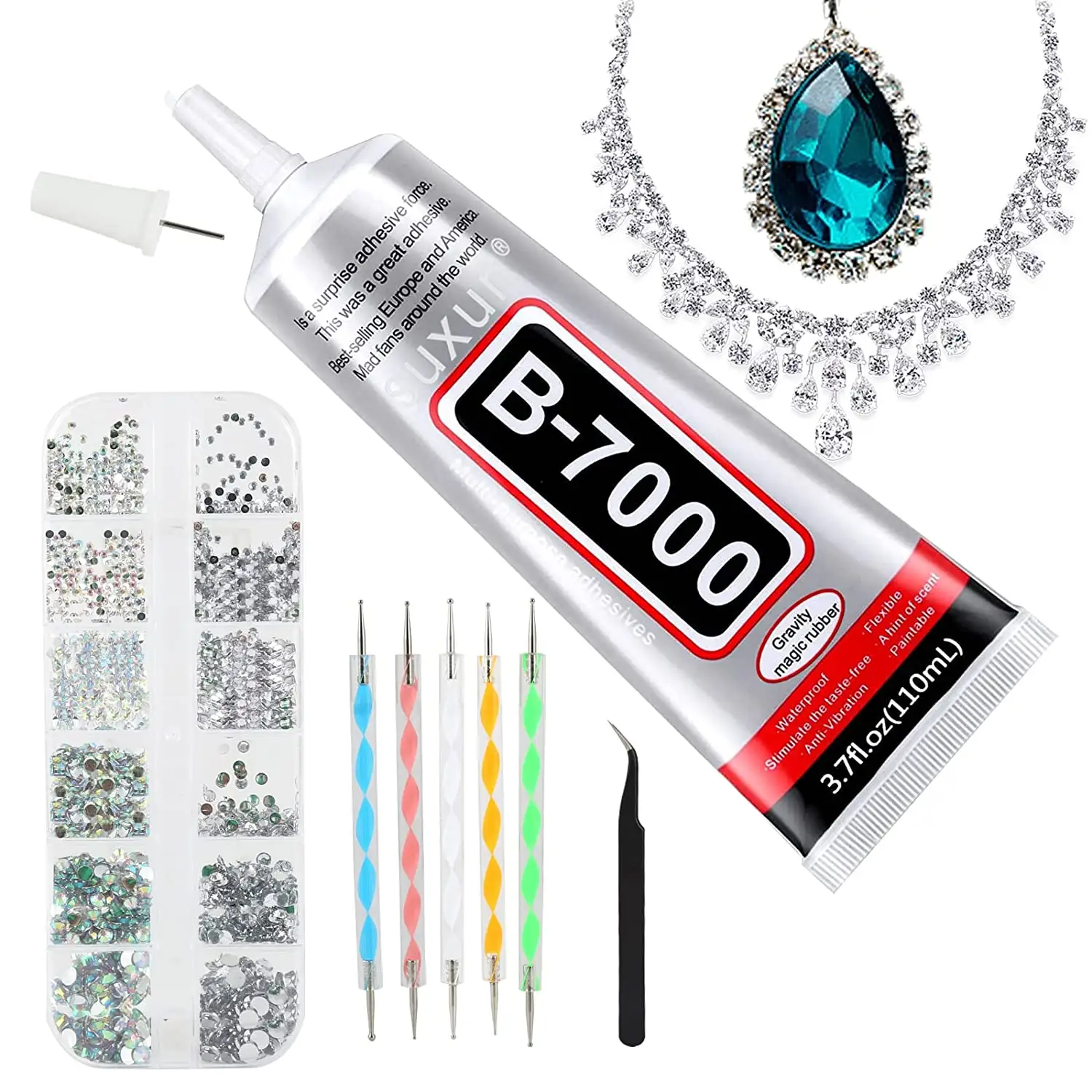 Multipurpose B7000 Medium Adhesives Transparent black Liquid Glue 110ml for DIY and mobile phone