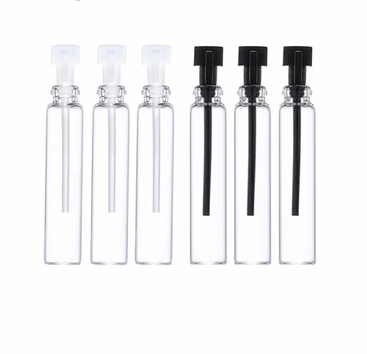 Mini Lege Sample 1Ml 2Ml Essentiële Olie Tester Dropper Flacon Stok Parfum Fles Met Plastic Staaf Cap