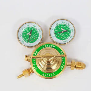 Régulateur de gaz robuste de style américain avec manomètres en laiton pour oxygène CGA540, acétylène CGA510, GPL, hélium, argon, CO2 - Product Image 5