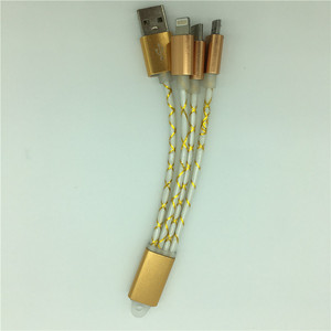 0,2 m recargable de nylon trenzado Micro 8 Pin tipo C multi-funcional teléfono 3 en 1 usb de nylon cable de carga - Product Image 5