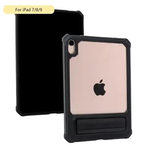 For IPad 7 8 9 10.2" Shockproof Transparent Clean Back Popular Soft TPU Stand Tablet Case Lightweight Thin