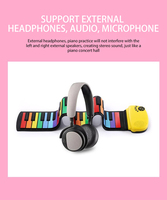 Hifing Wholesale Digital Pink 49 Keys Piano Hand Roll Piano Roll up Keyboard Piano