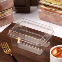 Boîte d'emballage transparente pour sandwichs à une seule couche, boîte en plastique pour sandwichs et pains grillés, boîte à lunch jetable