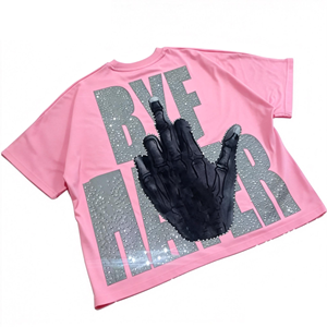 T-shirt en coton tricoté 100 % avec logo personnalisé, anti-plis, coupe streetwear unisexe pour hommes et femmes, motif uni, design formel - Product Image 1