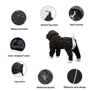 고반사 커스텀 로고 스포츠 네 발 강아지 옷 럭셔리 클래식 방수 XL 애견 자켓 - Product Image 2