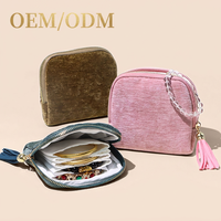 Tas Perhiasan Rumbai Enam Lapis yang Indah, Tas Penyimpanan Gelang Chenille, Kantong Perhiasan Wenwan, Tersedia Grosir