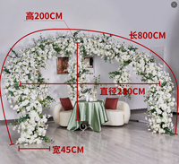 Arche de fleurs artificielles personnalisée en forme de U, blanche et rose, pour la décoration de mariage, D-flower
