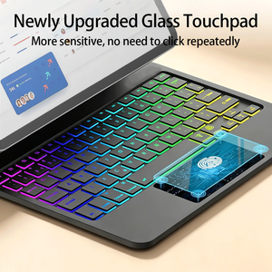 Compatible con Samsung Galaxy Tab S11, Teclado Mágico con Retroiluminación RGB de <span class=keywords><strong>7</strong></span> Colores, Teclas de Estilo Tijera, Panel Táctil Integrado, Carcasa con Teclado Inalámbrico - Product Image 5