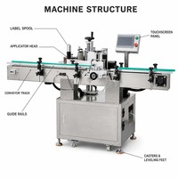 Machine d'étiquetage entièrement automatique en acier inoxydable, étiqueteuse autocollante avec support de rouleau d'étiquettes pour usine de jus