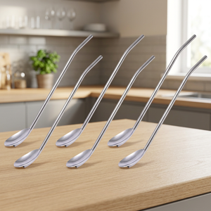 Stainless Steel Drinking <b>Straws</b> 4-Pack Reusable Bar Accessories Minimalist Design <b>Metal</b> <b>Straw</b> Set - Product Image 3