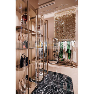 WL008, proyecto personalizado, sala de estar, techo y pared, paneles decorativos, acero inoxidable, espejo dorado, paneles de lámina ondulada de agua - Product Image 6