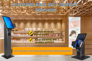 Kiosco Moderno y Delgado de 27 Pulgadas con Pantalla Táctil para Autoservicio, Estación de Pedidos Autoservicio con Windows, Kiosco POS con Amplia Capacidad de Entrada/Salida de Datos para Cafeterías y Tiendas Minoristas - Product Image 4