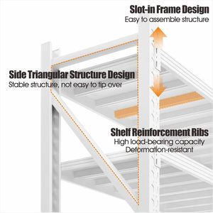 Display Steel Shelving 5 Layer Adjustable Medium Duty Stacking Warehouse <b>Racks</b> & <b>Shelves</b> for Garage Storage - Product Image 3