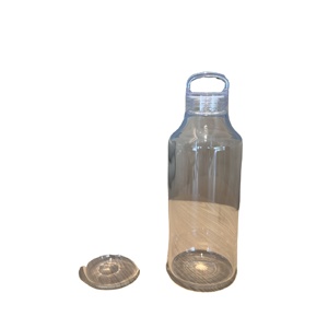 Botella de Agua de Vidrio de Borosilicato, Forma Redonda, Gruesa, Libre de BPA, 350ml 500ml 900ml, con Tapa y Asa Portátil para Leche y Bebidas - Product Image 1