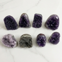 Grappe d'améthyste naturelle sculptée, spécimen de grotte, écologique, pour la guérison Feng Shui, améthyste drusy pour la décoration intérieure de luxe et la spiritualité