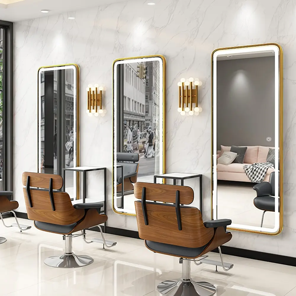 Rongchang specchio da parete per salone Spa di grandi dimensioni con luce a LED dimmerabile con interruttore tattile a 3 colori specchio luminoso a LED