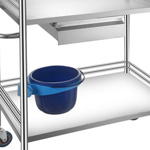 Carrito de Acero Inoxidable de Tres Niveles para Hospital, Carrito para Instrumentos Quirúrgicos, Enfermería y Cambio de Apósitos - Product Image 2