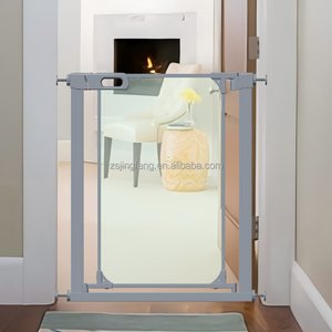 Barrière de sécurité pour bébé avec <span class=keywords><strong>porte</strong></span> pour chat réglable, sans perçage, fixation par pression, pour escaliers et ouvertures, fermeture automatique - Product Image 6