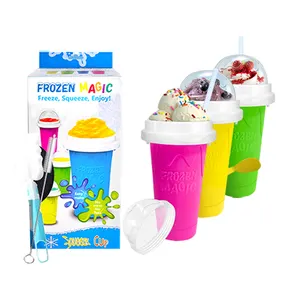 Magic Quick Frozen Smoothies Cup Double Layer Squeeze Slushy Maker Cup for Friends & Family for Homemade Milk Shake Ice Cream