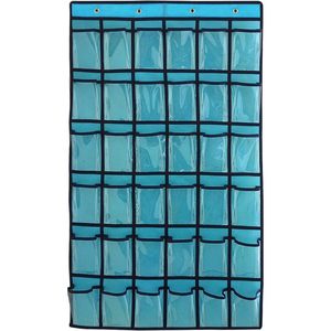 Hanging Closet Organizer 36 Pockets Clear Blue Door Wall Storage For Jewelry Socks Underwear Small Items - Product Image 1